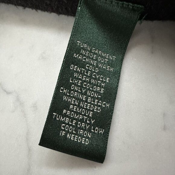 LRL Ralph Lauren Active Women Small Black Fleece Purple Quilted Full Zip Jacket - Picture 7 of 12